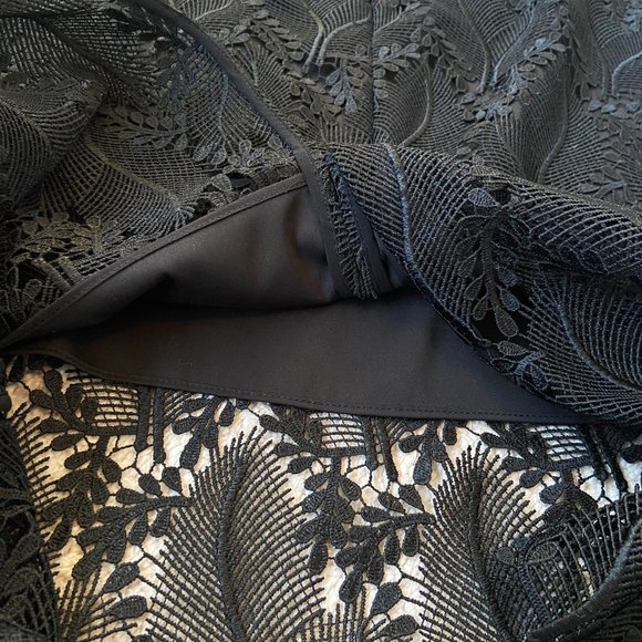 Diane Von Furstenberg Black Overlay Tailored Pencil Skirt NWT - Picture 4 of 9